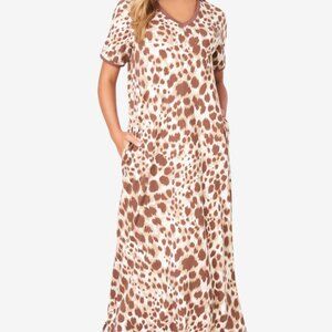 Dreams & Co. Animal Print Long Lounger-1X (22/24) Petite -NWT